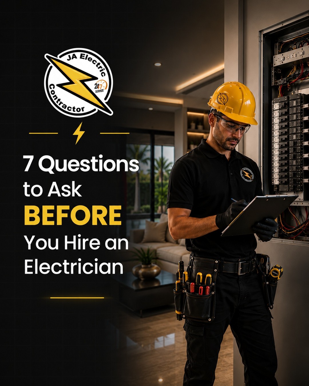 ⚠️ Not every electrician is the same — and the wrong choice can cost you thousands, or worse.
Before you hire anyone to work inside your walls, ask these 7 questions. The answers tell you everything.
✅ We say YES to all 7. Always have. Always will.
📍 JA Electric Contractor — Coral Gables & Boca Raton
📞 (561) 200 7541 · (844) 439 2612
Save this 🔖 You'll thank yourself later.
#JaElectricContractor #ElectricalServices #Electrician #NewPage #ResidentialElectric