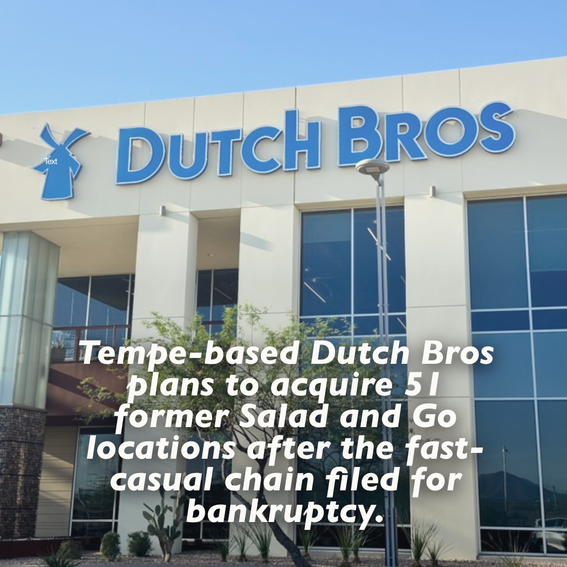 Tempe-based Dutch Bros Coffee plans to acquire 51 former Salad and Go locations after the fast-casual chain filed for bankruptcy, with the ongoing cyclosporiasis outbreak contributing to its collapse. Court documents filed Tuesday in federal bankruptcy court identify a Dutch Bros-affiliated LLC as the buyer of dozens of Salad and Go restaurants in Arizona and Nevada, along with leases for additional former locations in Texas and Oklahoma. #saladandgo #dutchbros #dutchbroscoffee #tempeaz #drivethru
