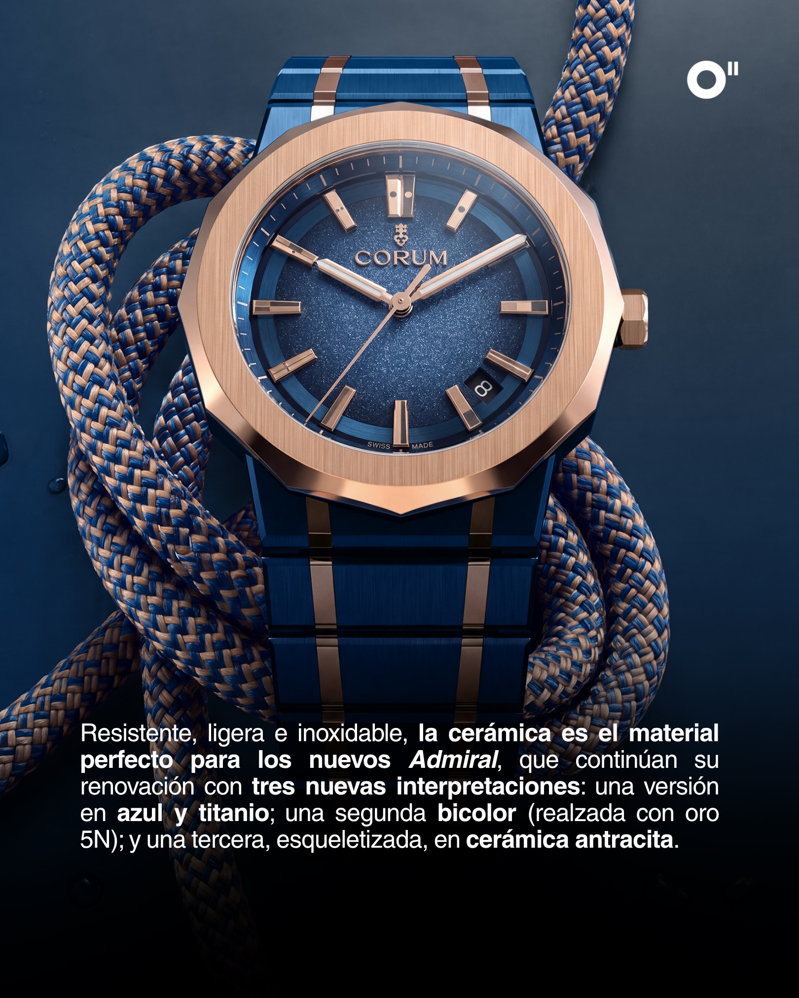 #GenevaWatchDays | El Admiral cambia de material, pero no de carácter.
@corumwatches lleva por primera vez su icónico Admiral a la cerámica con tres nuevas interpretaciones: una en azul y titanio, una versión bicolor con oro y una tercera esqueletizada en cerámica antracita.
Los tres modelos mantienen una caja de 39 mm y movimientos automáticos desarrollados por Concepto, con hasta tres días de reserva de marcha.
#TiempoDeRelojes #Corum #Admiral